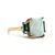 10K Yellow Gold Created Opal Blue Topaz Accented Statement Birthstone Ring Size 7