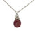 Sterling Silver Star Ruby with Diamond Accents Pendant Necklace 18"