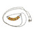 Sterling Silver Oval Yellow Topaz Curved Necklace 18"