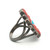 Vintage Navajo Sterling Silver Coral Turquoise Cluster Ring Size 5.5