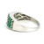 Sterling Silver Three Rows Round Emeralds Band Ring Size 7