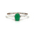 Sterling Silver Solitaire Oval Emerald Ring Size 8