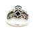 Sterling Silver Star Sapphire with 2 Round Diamonds Ring Size 8