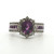 Sterling Silver Amethyst And CZ Halo And Channel Setting Fashion Ring Size 10