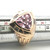Sterling Silver Pink Topaz Bezel Set Trillion Cut With CZ Accent Statement Ring Size 9