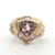 Sterling Silver Pink Topaz Bezel Set Trillion Cut With CZ Accent Statement Ring Size 9