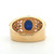 Sterling Silver Vermeil Created Sapphire Wide Band Statement Ring Size 8.5