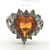 Sterling Silver Orange Spessartite Garnet Heart Shaped With a CZ Halo Fashion Ring Size 8.25