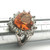 Sterling Silver Orange Spessartite Garnet Heart Shaped With a CZ Halo Fashion Ring Size 8.25