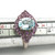 Sterling Silver Topaz With A Amethyst Halo Cluster Cocktail Ring Size 9
