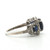 Sterling Silver Created Sapphire Cushion Cut With CZ Accent Ring Size 6