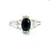 Sterling Silver Oval Cut Sapphire Ring Size 7