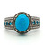 Sterling Silver Turquoise With Blue Topaz Fashion Ring Size 9