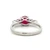 Sterling Silver 5 Stone Cabochon Ruby Ring Size 8