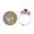 Sterling Silver 5 Stone Cabochon Ruby Ring Size 8