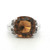 Sterling Silver Created Smokey Topaz Cushion Cut With CZ Accents Fashion Ring Size 7