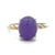 Sterling Silver Cabochon Lavender Jadeite with Gold Overlay Accents Ring Size 8