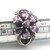 Sterling Silver Amethyst Floral With Marcasite Accent Fashion Ring Size 8