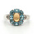 Sterling Silver Blue Topaz And Opal Flower With CZ Accents Cocktail Ring Size 8.75