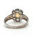 Sterling Silver Blue Topaz And Opal Flower With CZ Accents Cocktail Ring Size 8.75