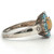 Sterling Silver Blue Topaz And Opal Flower With CZ Accents Cocktail Ring Size 8.75