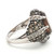 Sterling Silver Created Smokey Topaz Oval Cut And CZ Fashion Ring Size 7