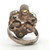 Sterling Silver Cats Eye Citrine Blue Topaz And Amethyst Cluster Cocktail Statement Ring Size 9.5