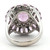 Sterling Silver Amethyst And CZ Halo Cluster Ring Size 7