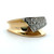 Vintage 18K Two Tone App .50cttw Diamond Accented Concave Wide Band European Shank Ring Size 5