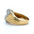 Vintage 18K Two Tone Diamond Accented Raindrop Design Ribbed Band Fashion Ring Size 7.5