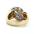 Vintage 18K Two Tone Diamond Accented Raindrop Design Ribbed Band Fashion Ring Size 7.5