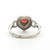 Sterling Silver Garnet And Pave Heart Shaped Fashion Ring Size 8