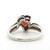 Sterling Silver Garnet Heart Cut With A Open Work Band Ring Size 7