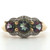Sterling Silver Mystic Topaz Three Stone With Moissanite Accents Fashion Ring 6.5