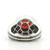 Sterling Silver Garnet Oval Cut With A Diamond Halo Statement Ring Size 6.5
