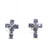 Sterling Silver Tanzanite Oval Cut Cross Earrings