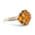 14K Yellow Gold Fire Opal Diamond Cluster Accented Band Fashion Ring Size 7