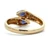 14K Yellow Gold Pear Shaped Tanzanite Diamond Accented Bypass Band Birthstone Fashion Ring Size 8.75
