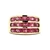 10K Yellow Gold Channel Set Oval Pink Tourmaline Three Row Birthstone Fashion Ring Size 7