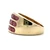 10K Yellow Gold Channel Set Oval Pink Tourmaline Three Row Birthstone Fashion Ring Size 7