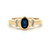 14K Yellow Gold Oval Sapphire With Diamond Accents Ring Size 5.75