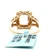 14K Yellow Gold Morganite With Diamond Halo and Accents Ring Size 6.5