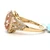 14K Yellow Gold Morganite With Diamond Halo and Accents Ring Size 6.5