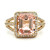 14K Yellow Gold Morganite With Diamond Halo and Accents Ring Size 6.5