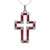 18K White Gold 2.15cttw Ruby and 0.55cttw Diamond Cross Outline Necklace 18"