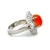 Platinum 4.21ct Fire Opal with 2.88 ct Diamond Halo Ballerina Ring Size 6.5