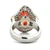 Platinum 4.21ct Fire Opal with 2.88 ct Diamond Halo Ballerina Ring Size 6.5
