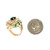 14K Yellow Gold Sapphire Flower Cocktail Ring with Emerald, Ruby, and Diamond Size 8
