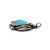 Sterling Silver Vintage Native Blue Opal Circle with Flower and Feather Pendant