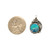 Sterling Silver Vintage Native Blue Opal Circle with Flower and Feather Pendant